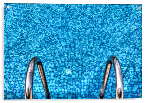 Summer Swimming Pool Acrylic by David Pyatt