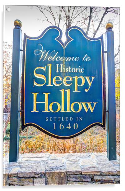 Sleepy Hollow Town Sign Acrylic by David Pyatt