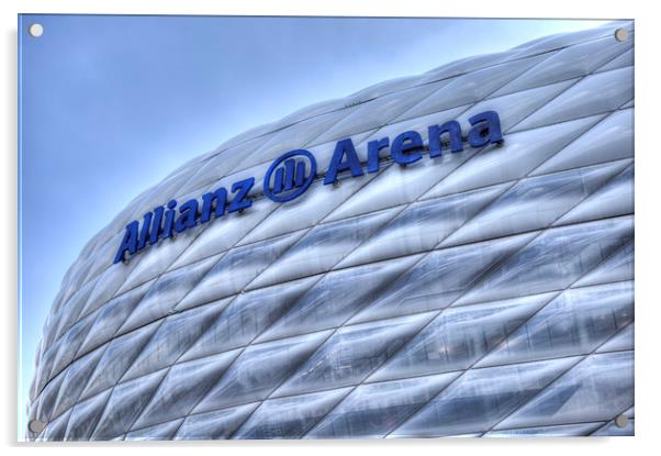 Allianz Arena Munich  Acrylic by David Pyatt