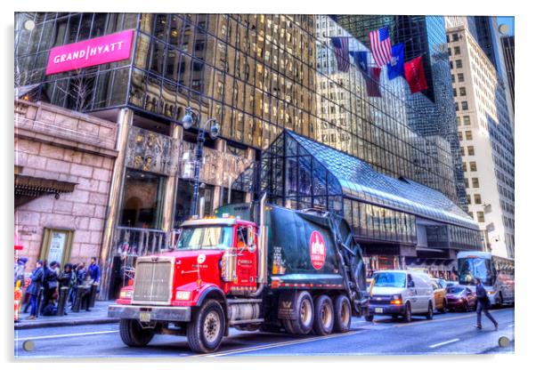New York Refuse Truck Acrylic by David Pyatt