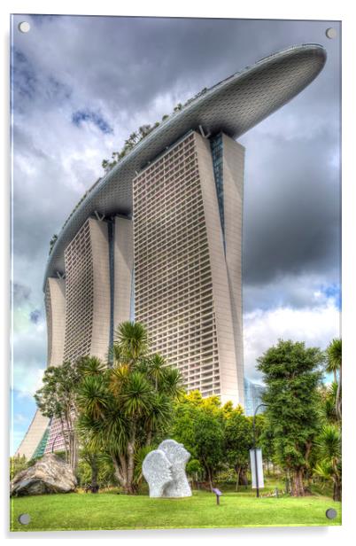 Marina Bay Sands Hotel Acrylic by David Pyatt