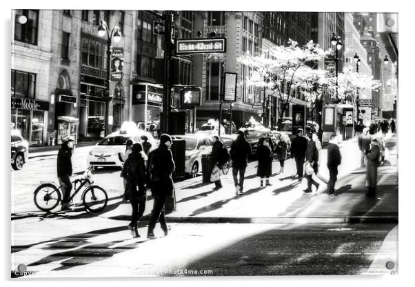 Street Scene New York Acrylic by David Pyatt