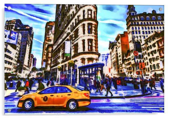 Impressionist New York Acrylic by David Pyatt