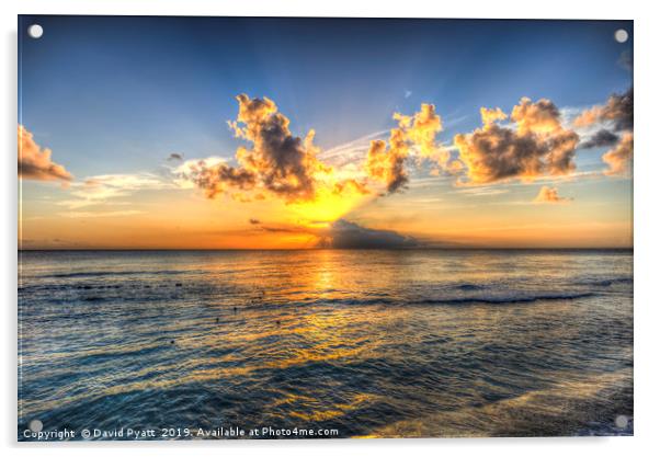 Barbados Sunset Acrylic by David Pyatt