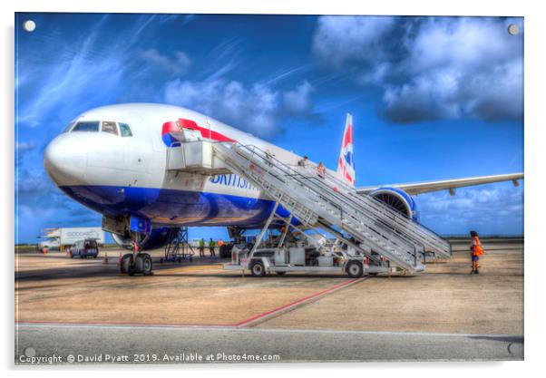 British Airways In Barbados Acrylic by David Pyatt