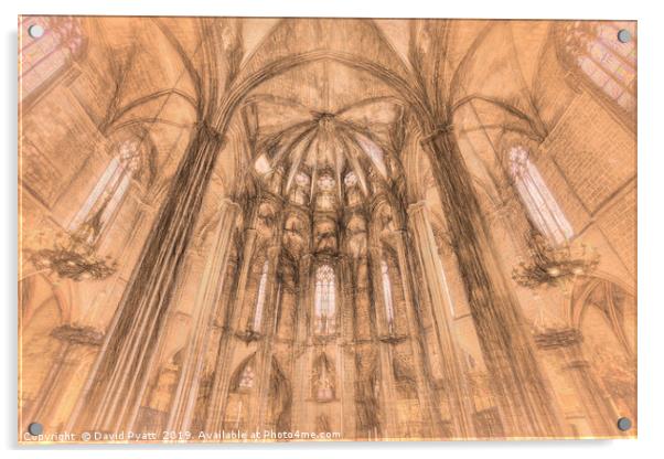 Barcelona Cathedral da Vinci Art  Acrylic by David Pyatt