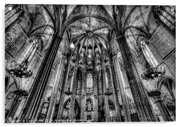 Barcelona City Cathedral Acrylic by David Pyatt