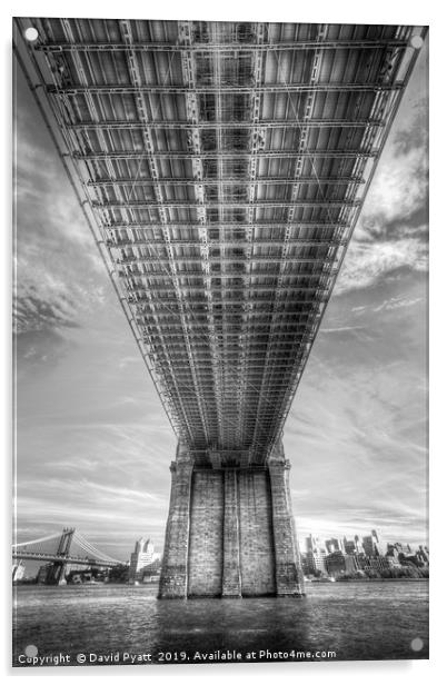 Brooklyn Bridge New York   Acrylic by David Pyatt