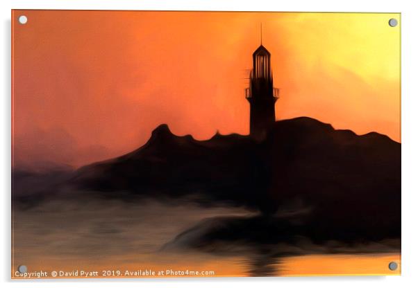 Lighthouse Sunset  Acrylic by David Pyatt
