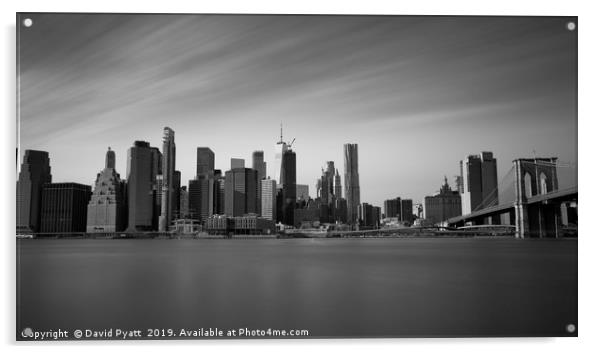 Manhattan Skyline Panorama Acrylic by David Pyatt