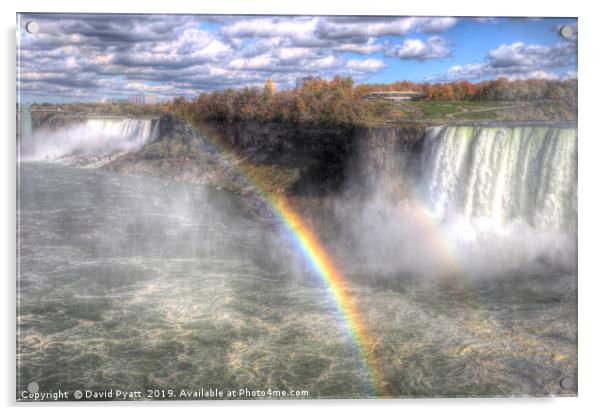 Niagara Falls Rainbow Acrylic by David Pyatt