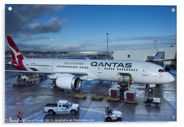 Qantas Boeing 787 Dreamliner Acrylic by David Pyatt
