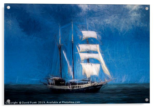 Atlantis Sailing Ship Turner Storms Acrylic by David Pyatt