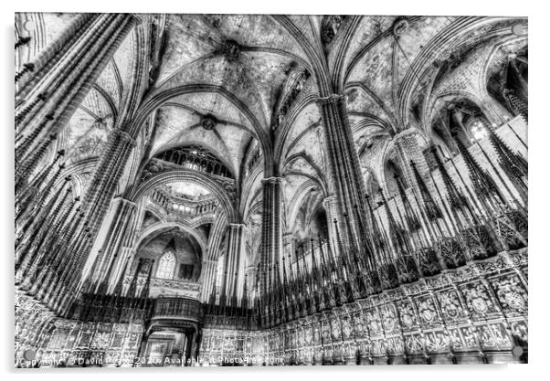 Choir Barcelona Cathedral  Acrylic by David Pyatt