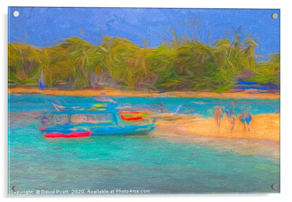 Barbados Beach Summer Art Acrylic by David Pyatt