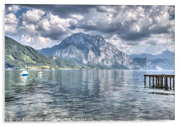 Traunsee Lake Austria    Acrylic by David Pyatt