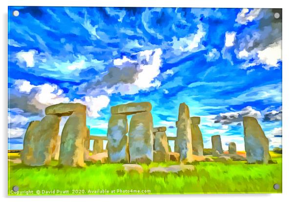 Stonehenge Pop Art Style Acrylic by David Pyatt