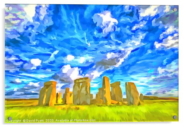 Stonehenge Pop Art Acrylic by David Pyatt