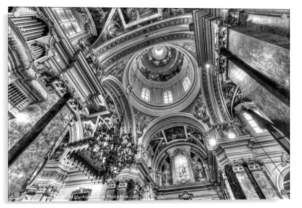 St Paul's Cathedral Mdina  Acrylic by David Pyatt