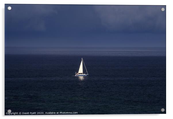 Yacht In A Storm Acrylic by David Pyatt