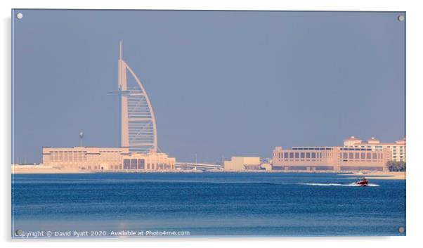 Burj AL Arab Panorama  Acrylic by David Pyatt