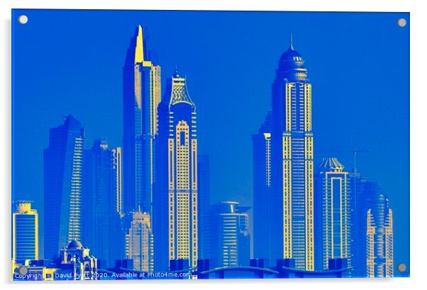 Dubai Architecture Blue Art Acrylic by David Pyatt