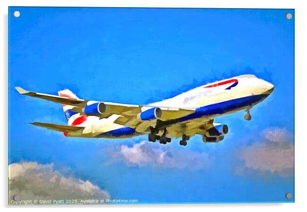  Boeing 747 Pop Art Acrylic by David Pyatt