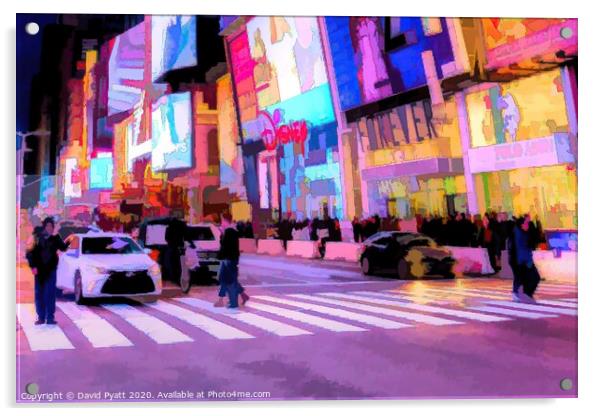 Art Of Times Square Night   Acrylic by David Pyatt