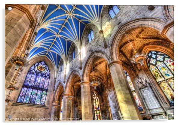 St Giles Cathedral Edinburgh     Acrylic by David Pyatt