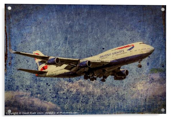 Boeing 747-436 Weathered Art Acrylic by David Pyatt