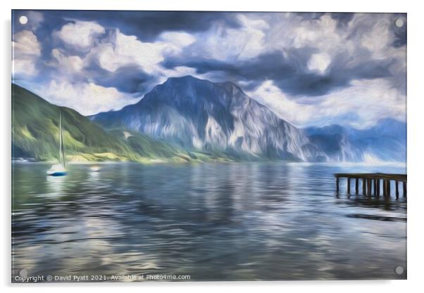 Traunsee Lake Austria Art Acrylic by David Pyatt