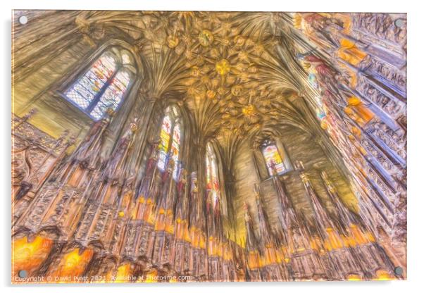St Giles Cathedral Edinburgh Sketch Acrylic by David Pyatt