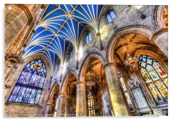 St Giles Cathedral Edinburgh    Acrylic by David Pyatt
