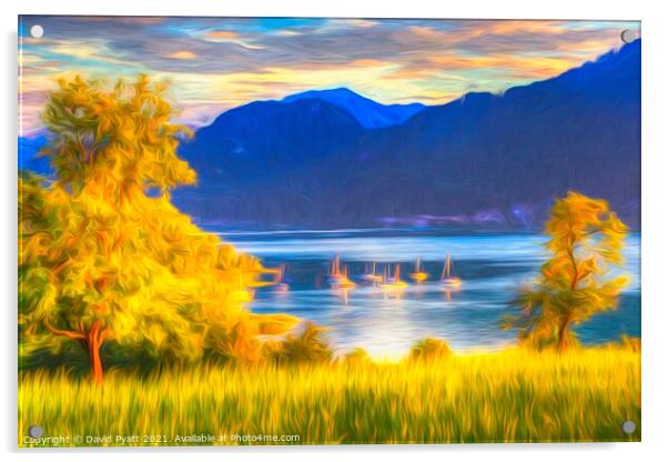 Austrian Lake Art  Acrylic by David Pyatt