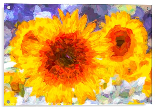 Sunflower Art Dreams Acrylic by David Pyatt
