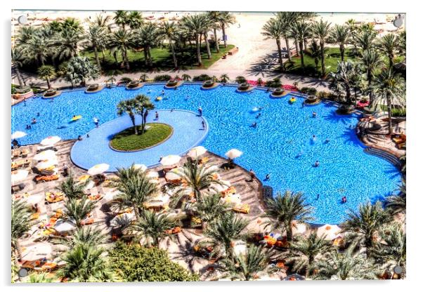 Luxury Swimming Pool Dubai  Acrylic by David Pyatt