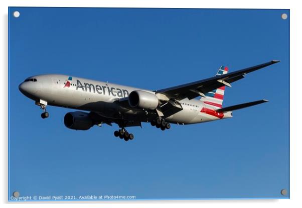 American Airlines Boeing 777-223 Acrylic by David Pyatt