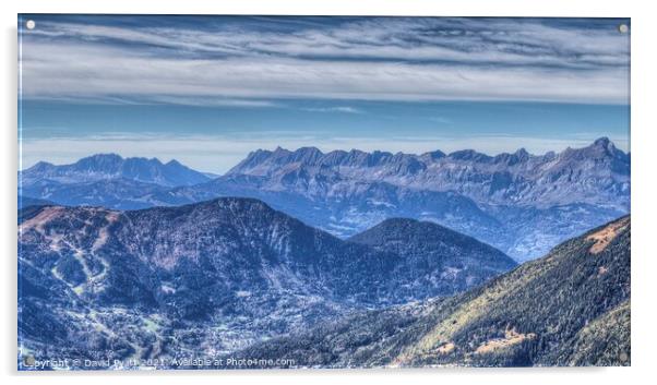  French Alps Panorama  Acrylic by David Pyatt