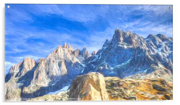  French Alps Panorama Art Acrylic by David Pyatt