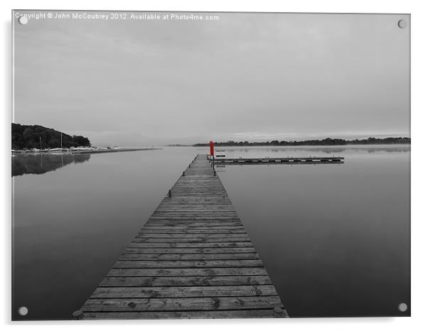 Muckross Jetty Red Colour Isolation Acrylic by John McCoubrey
