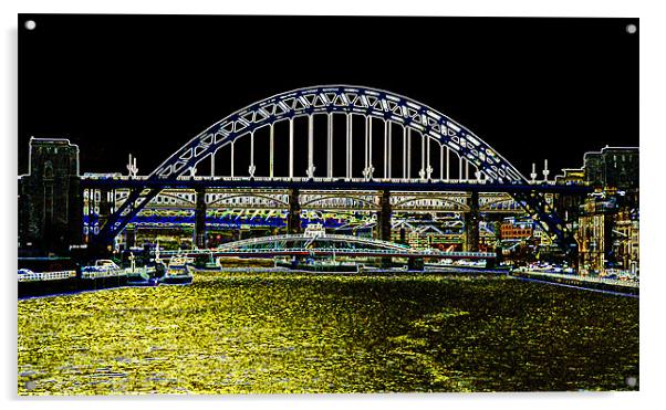 Tyne Bridge Stylized Acrylic by eric carpenter
