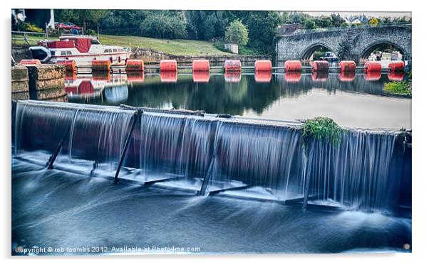 FARLEIGH WEIR Acrylic by Rob Toombs