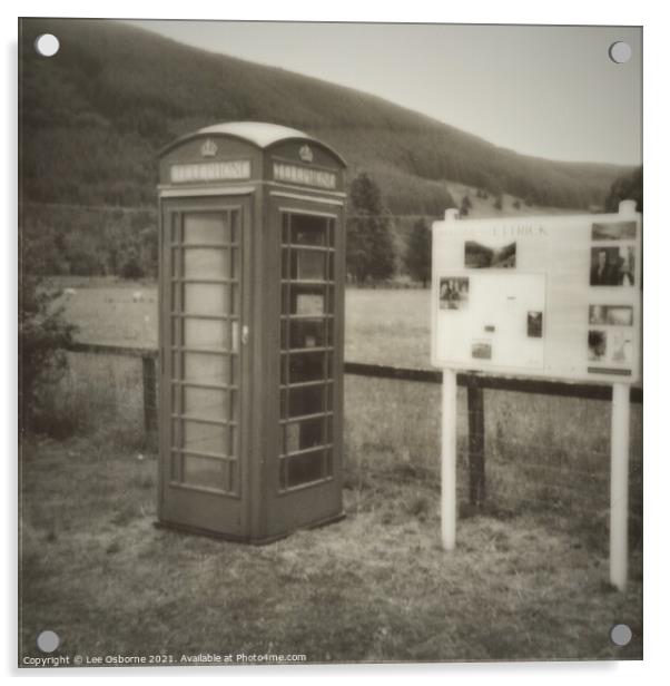 You May Telephone From Here (Ettrick Monochrome Polaroid) Acrylic by Lee Osborne