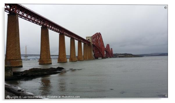 Forth Bridge, Winter Morning Acrylic by Lee Osborne