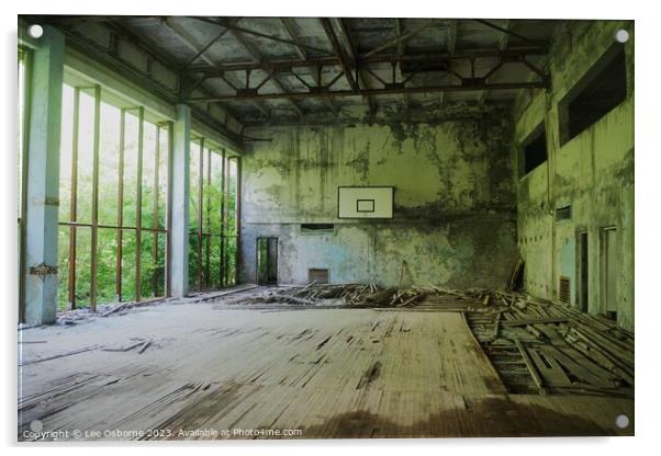 Basketball in Pripyat (Chernobyl Exclusion Zone, Ukraine) Acrylic by Lee Osborne