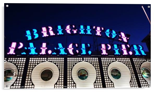 Brighton Palace Pier Neon Acrylic by Lee Osborne