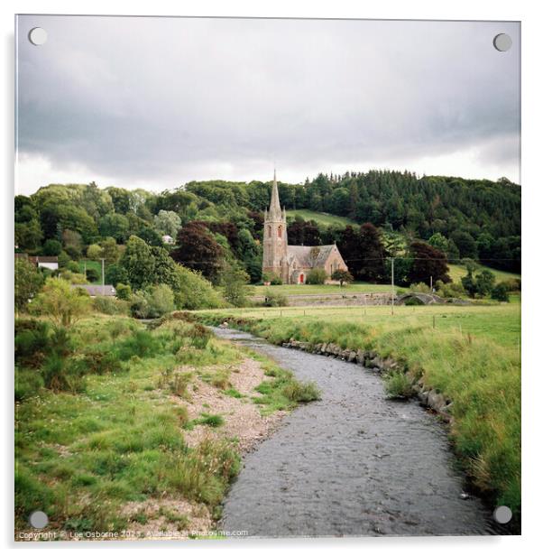 Parish Church and River, Stow, Scottish Borders Acrylic by Lee Osborne