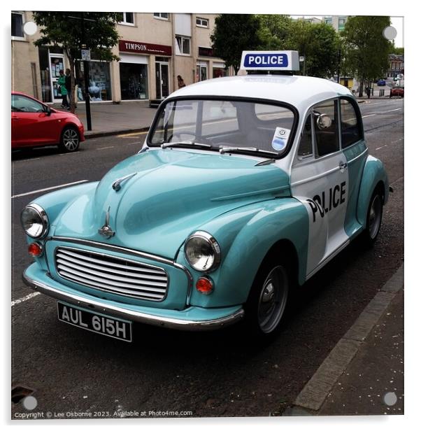 Morris Minor Panda Car Acrylic by Lee Osborne