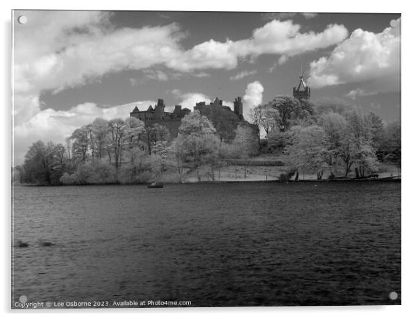 Linlithgow Loch, Palace and Church - Infrared  Acrylic by Lee Osborne