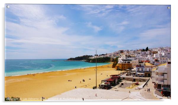Beach at Albufeira, Algarve, Portugal Acrylic by Lee Osborne